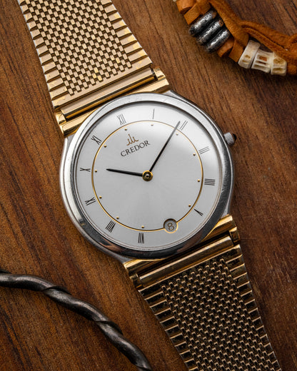Credor Seiko "S. Steel + 18K Lugs" Super-Slim Date 7779-6000