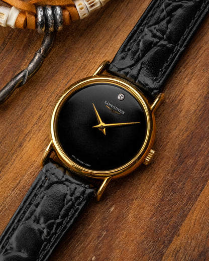 Longines "Diamond Pip" Black dial Gold Ref. 4280 (Cal. L817.4)