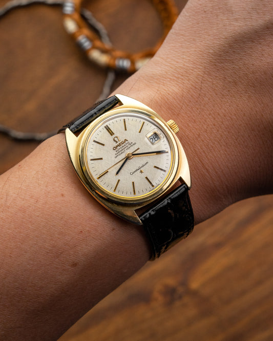 Omega Constellation Chronometer "Linen" dial Gold Capped Ref. 168.017 (Cal. 564)