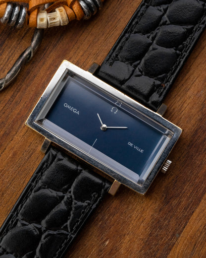 Omega De Ville "Elongated Horizontale" Blue dial Emerald Andrew Grima Ref. 5110383 (Cal. 625)