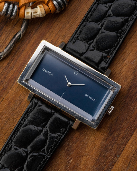 Omega De Ville "Elongated Horizontale" Blue dial Emerald Andrew Grima Ref. 5110383 (Cal. 625)