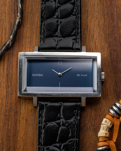 Omega De Ville "Elongated Horizontale" Blue dial Emerald Andrew Grima Ref. 5110383 (Cal. 625)