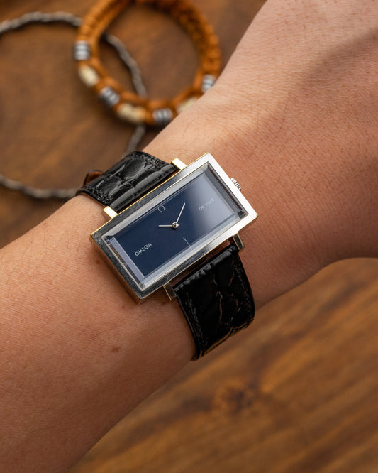 Omega De Ville "Elongated Horizontale" Blue dial Emerald Andrew Grima Ref. 5110383 (Cal. 625)