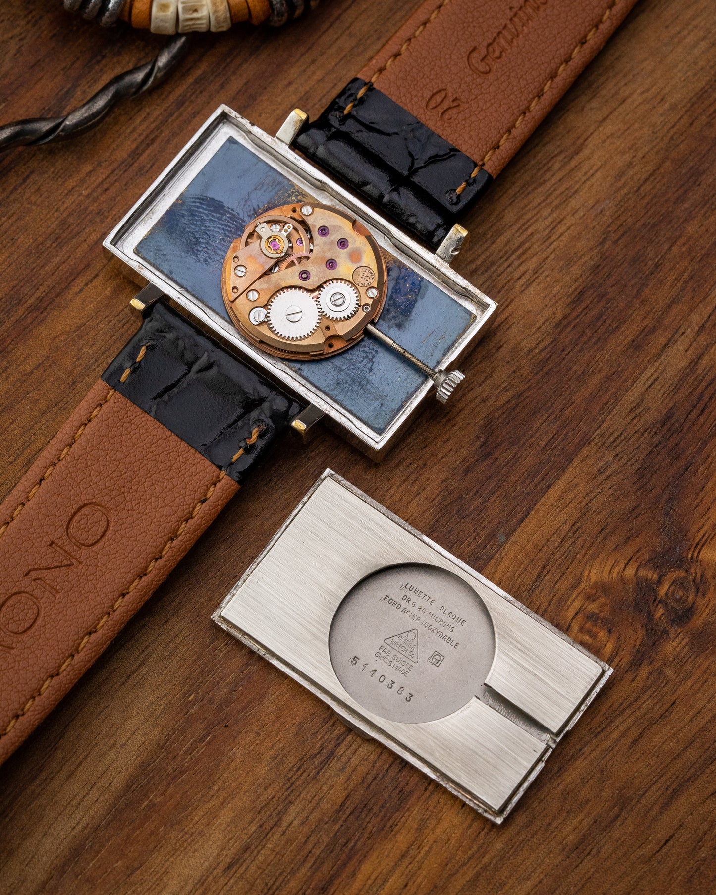 Omega De Ville "Elongated Horizontale" Blue dial Emerald Andrew Grima Ref. 5110383 (Cal. 625)
