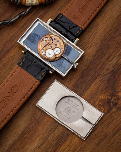 Omega De Ville "Elongated Horizontale" Blue dial Emerald Andrew Grima Ref. 5110383 (Cal. 625)