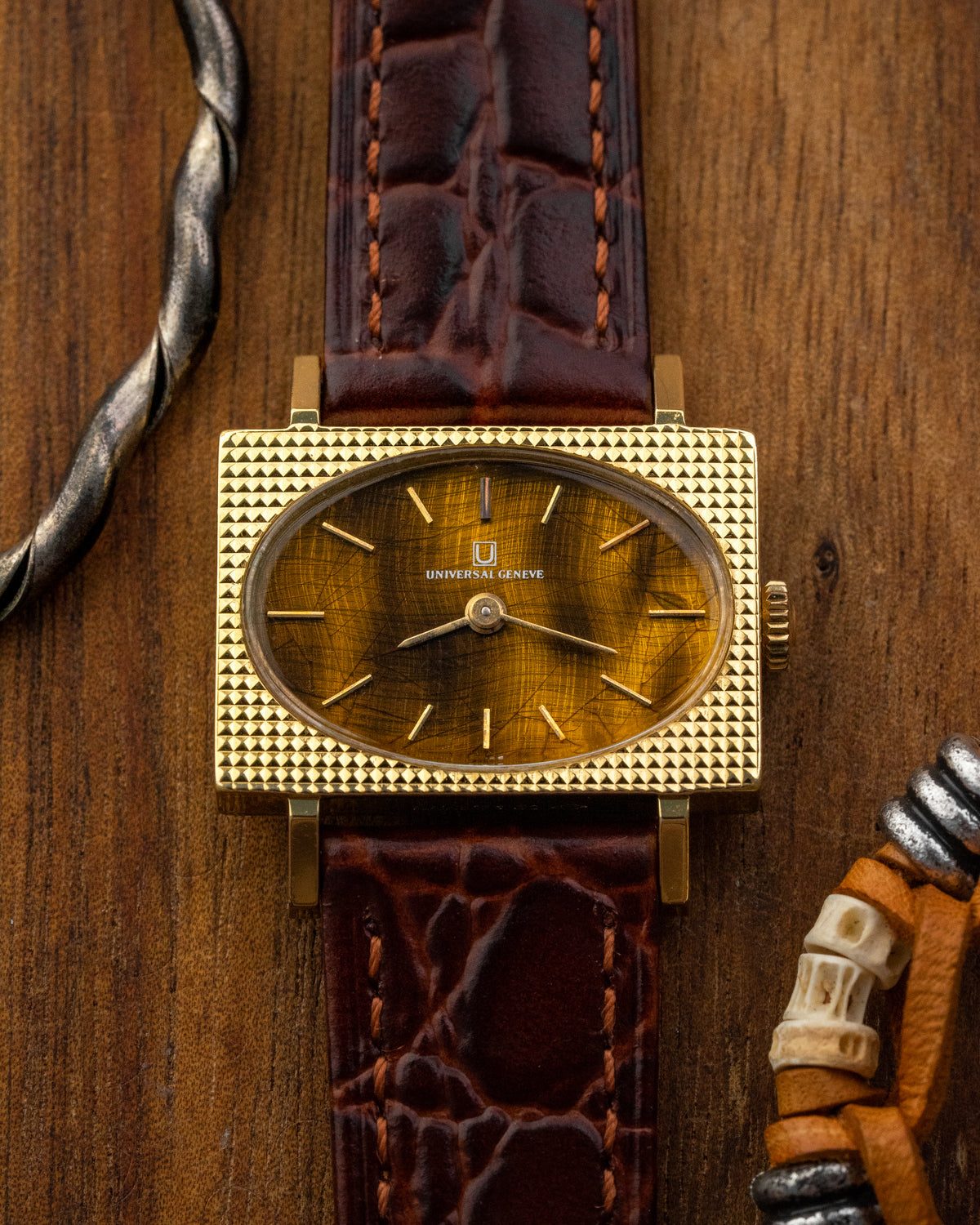 Universal Geneve "Tiger’s Eye" Guilloché Waffle Gold case Ref. 510608 (Cal. 10)