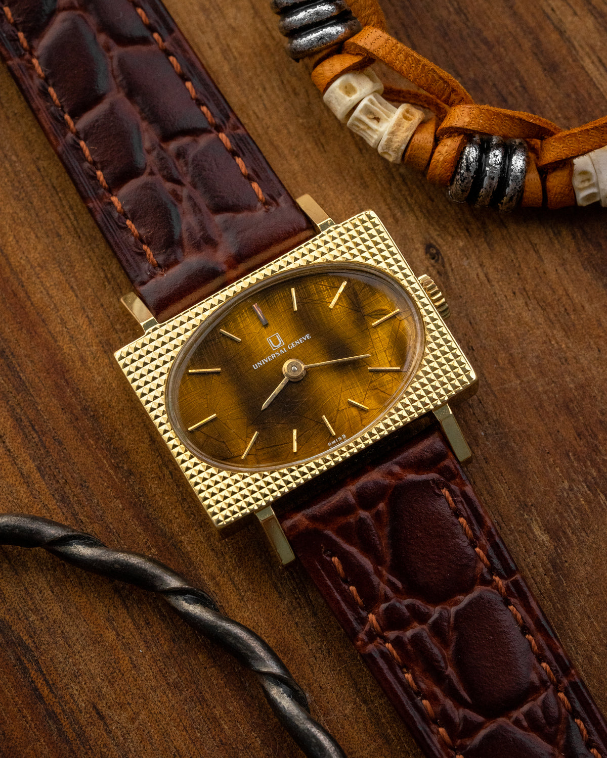 Universal Geneve "Tiger’s Eye" Guilloché Waffle Gold case Ref. 510608 (Cal. 10)