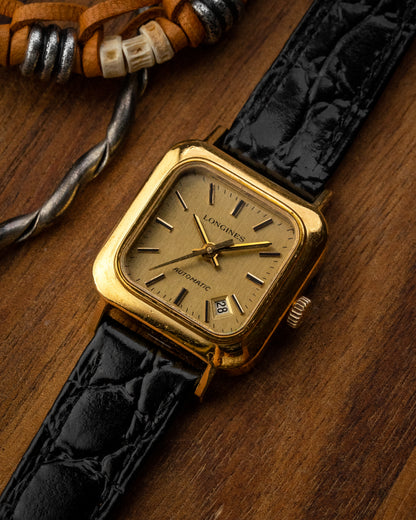 Longines Mini Square Automatic Date Gold Ref. 4042-1 (Cal. 5851)