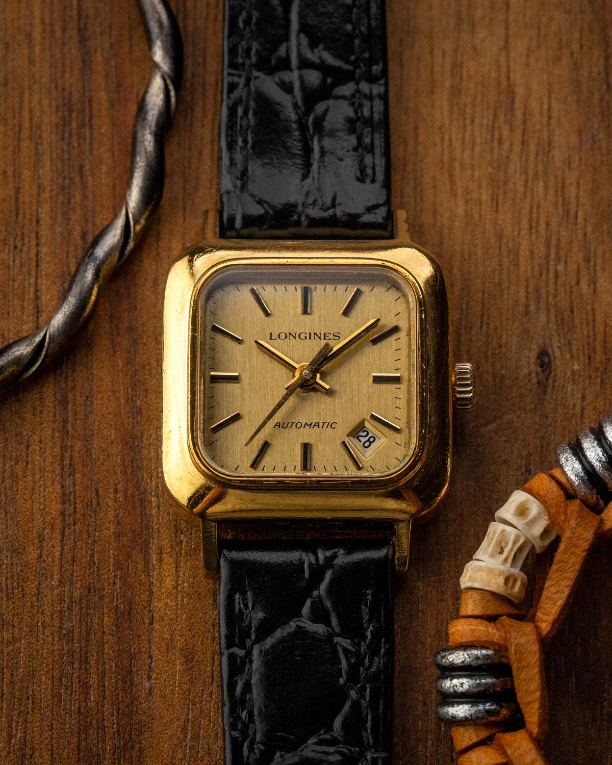 Longines Mini Square Automatic Date Gold Ref. 4042-1 (Cal. 5851)