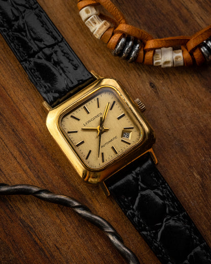 Longines Mini Square Automatic Date Gold Ref. 4042-1 (Cal. 5851)