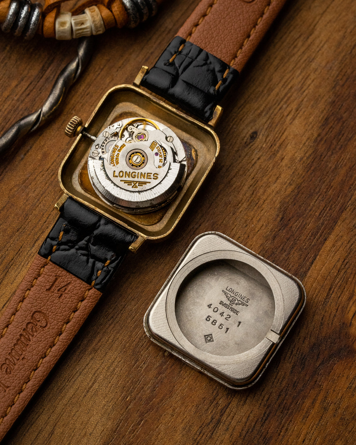 Longines Mini Square Automatic Date Gold Ref. 4042-1 (Cal. 5851)